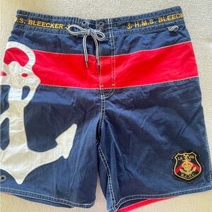 Polo by Ralph Lauren Blue and Red Anchor Board Shorts